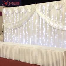 White Wedding Backdrops With Swag And Light Ready Made Wedding Backdrops Curtain Event Party Decoration 3x6 Meter Wedding Backdrops Party Decorationbackdrop Curtain Aliexpress