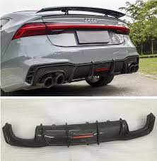 Buy audi a7 bumpers & rubbing strips and get the best deals at the lowest prices on ebay! High Quality Carbon Fiber Rear Bumper Lip Spoiler Diffuser Cover For Audi A7 S7 Rs7 2019 2020 2021 Year With Lamp Bumpers Aliexpress