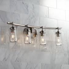 Poleis 32 Wide 4 Light Brushed Nickel Bath Vanity Light 9g441 Lamps Plus Bath Vanity Lighting Bathroom Light Fixtures Bathroom Lighting