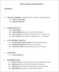 Business Report Layout Example   Samples csat co Compudocs us 