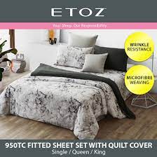 950 tc quilt cover with bedsheet set
