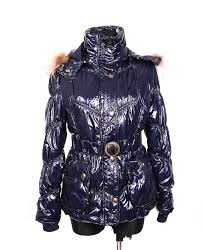 Details About Moncler Womens Jacket Belted Fur Hood Size 40
