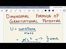 Dimensional Formula Of Gravitational