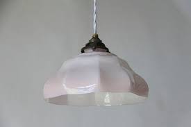French Antique Opaline Glass Ceiling