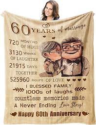 60th anniversary blanket gifts gift