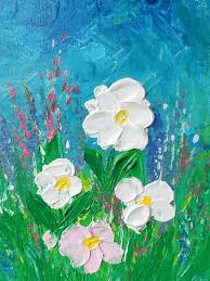 28 flower paintings using acrylic paint