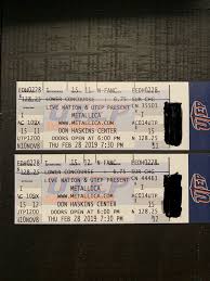 Metallica Concert Tickets In El Paso Texas February 28