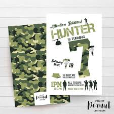 Army Camouflage Birthday Invitation Templates Free Envelopes