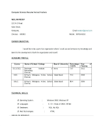 Resume For Computer Engineering Engineering Resume Formats Fresher