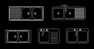 kitchen sink cad block plan view dwg