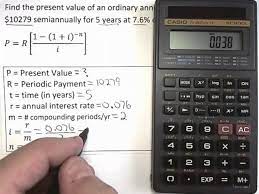 present value of an ordinary annuity