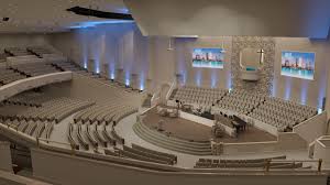 Modern Church Sanctuary With Theater Seats Lighting Audio