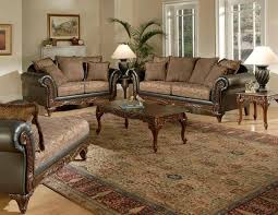 Traditional Woodfront Sofa Loveseat