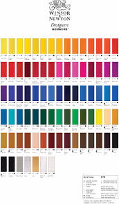 Winsor And Newton Artists Designer Gouache Colour Chart