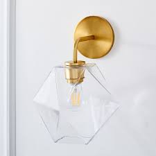 Sculptural Glass Faceted Wall Sconce