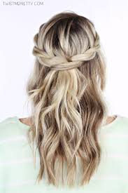 Comb the rest of the hair backward using the fine toothed comb and tie it into a ponytail using hair elastic, a the hairstyle works great for lob length hair to medium length hair. Twisted Crown Braid Tutorial Twist Me Pretty