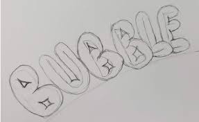 how to draw bubble letters step by step