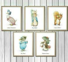 peter rabbit nursery prints set of 5