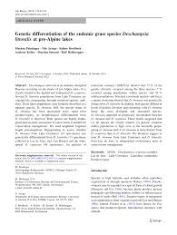 Genetic differentiation of the endemic grass species Deschampsia ...