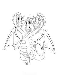 Beautiful two headed dragon coloring book or tattoo vector. 56 Dragon Coloring Pages Free Printables For Kids Adults