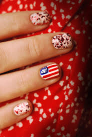 flags and fireworks nail art