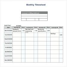 Monthly Timesheet Template Cycling Studio
