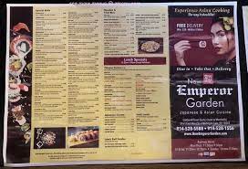 menu of new emperor garden