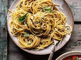 garlic basil brown er pasta