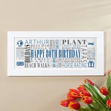 80th birthday present personalised wall