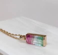 color tourmaline pendant necklace ebay
