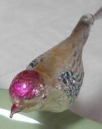 Vintage Mercury Glass Bird Holiday