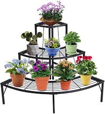 We're making london greener, and we want you to join us. Doeworks 3 Tier Plant Stand Planters Display Holder Flower Pot Rack Quarter Round Plant Corner Shelf Indoor Outdoor Black Amazon Co Uk Kitchen Home