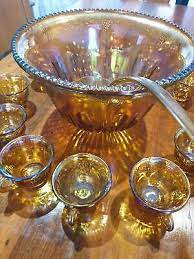 carnival glass punch bowl