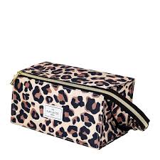 makeup box bag and tray in leopard print