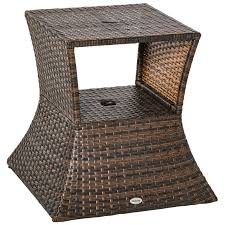 Outsunny Rattan Wicker Side Table With