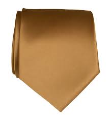 Pale Copper Necktie Light Brown Solid Color Satin Finish Tie No Print
