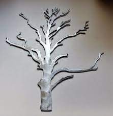 Winter Tree Metal Wall Art Silver