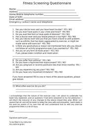 fitness screening questionnaire 11