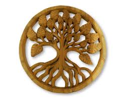 Wooden Tree Of Life Carving Wall Art