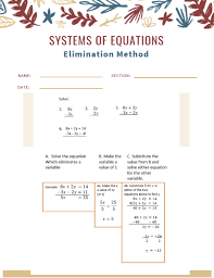 Equation Elimination Method
