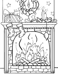 Free Fireplace Coloring Page