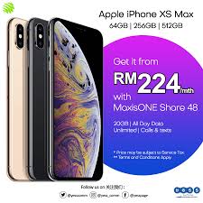 For rm48/mth the maxis postpaid share plan offers the latest smartphones for every mobile line on zerolution, 30gb data, unlimited calls & sms, and the days of smartphones only being available for principal lines are over. Yes S Apple Iphone Xs Max Now With Maxisone Share 48 Facebook