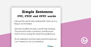 Hunt, fast, cart, milk, want. Cvc Ccvc And Cvcc Sentence Worksheet Teaching Resource Teach Starter