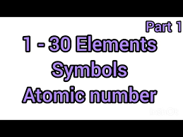 1 30 elements with symbols and atomic