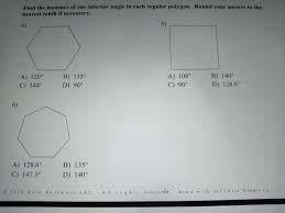 find the mere of one interior angle