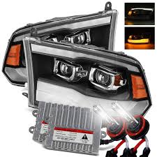 Alpharex 6000k Xenon Black For 13 18 Ram 1500 2500 3500 Factory Projector Drl Signal Led Dual Projector Headlights