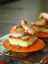 Slap Ya Mama Cajun Shrimp W Seared Polenta Red Pepper Coulis Party  gambar png