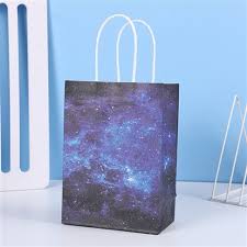 starry sky pattern kraft paper bags