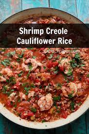 This super easy shrimp creole comes together in just three easy steps. Keto Shrimp Creole With Red Cauliflower Rice Spinach Tiger