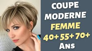 COUPE DE CHEVEUX 2023 MODERNE 40+ 55+ 70+ ANS FEMME - CHEVEUX COURTS FEMME  RONDE - ANNE BLANC - YouTube